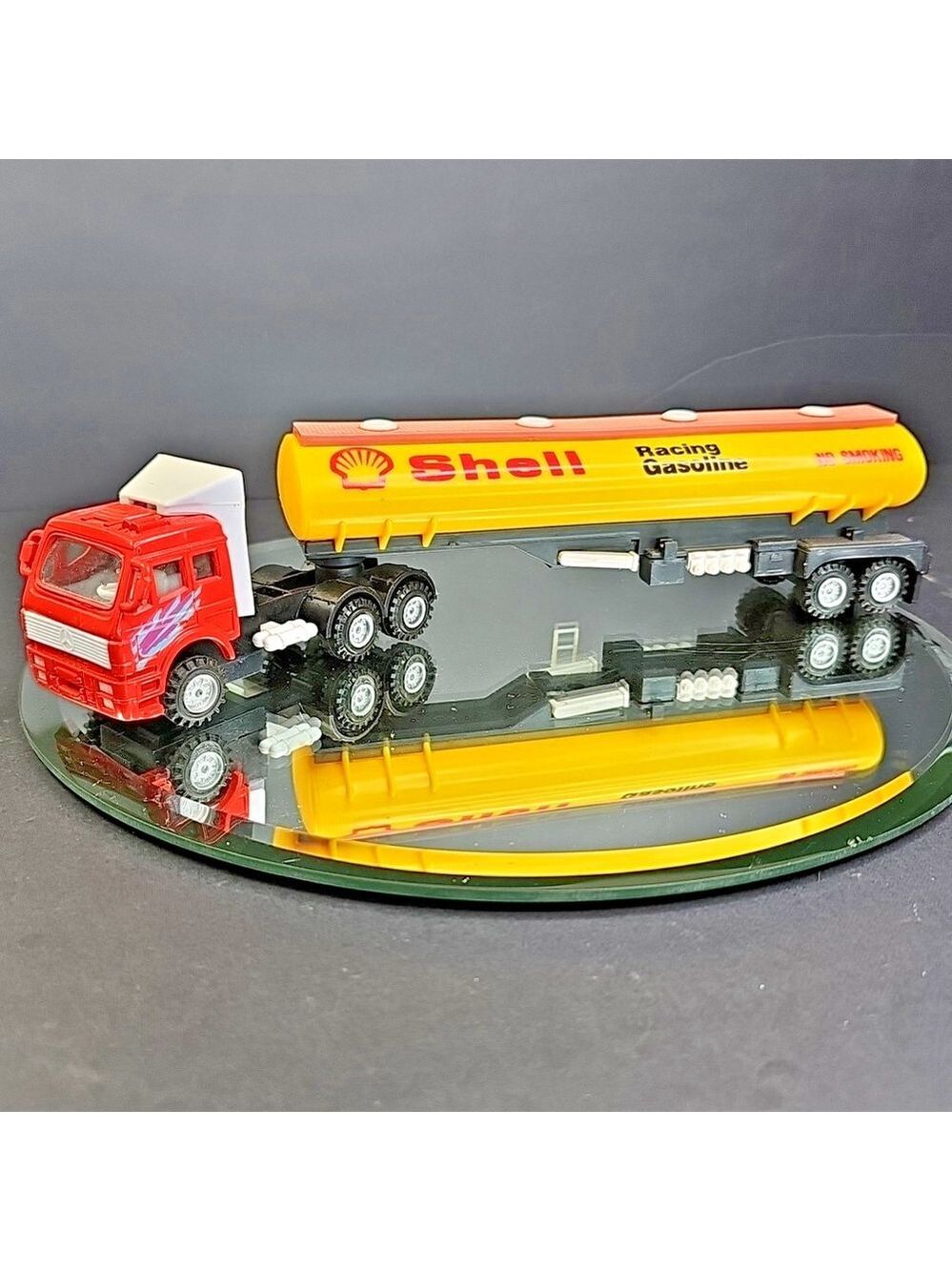 Vintage Mercedes Semi Truck And Shell Oil Gasoline Plastic Tanker Metal Cab